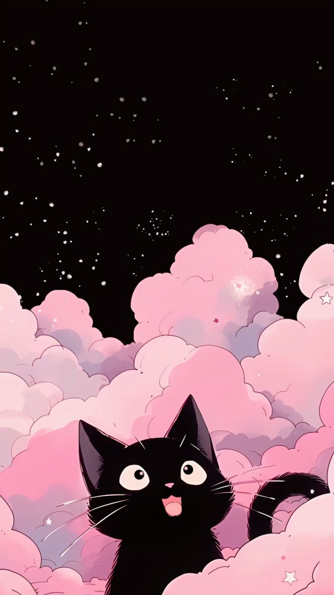 amaancg's tweet image. Cutest Cat Wallpaper 🖤✨