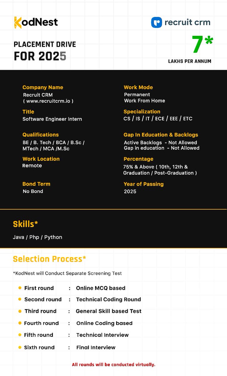 Join telegram for more:-t.me/techhiringo