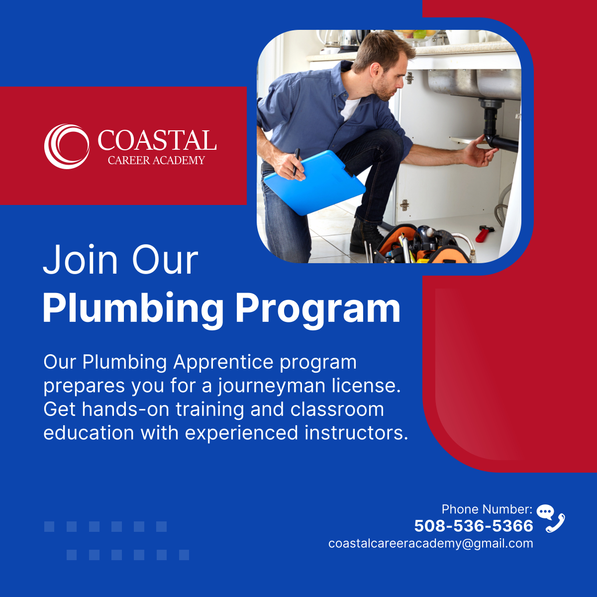 CoastalAcad's tweet image. Start your plumbing career with our comprehensive apprentice program. Enroll now!

#FallRiverMA #PlumbingProgram #HealthcareTraining