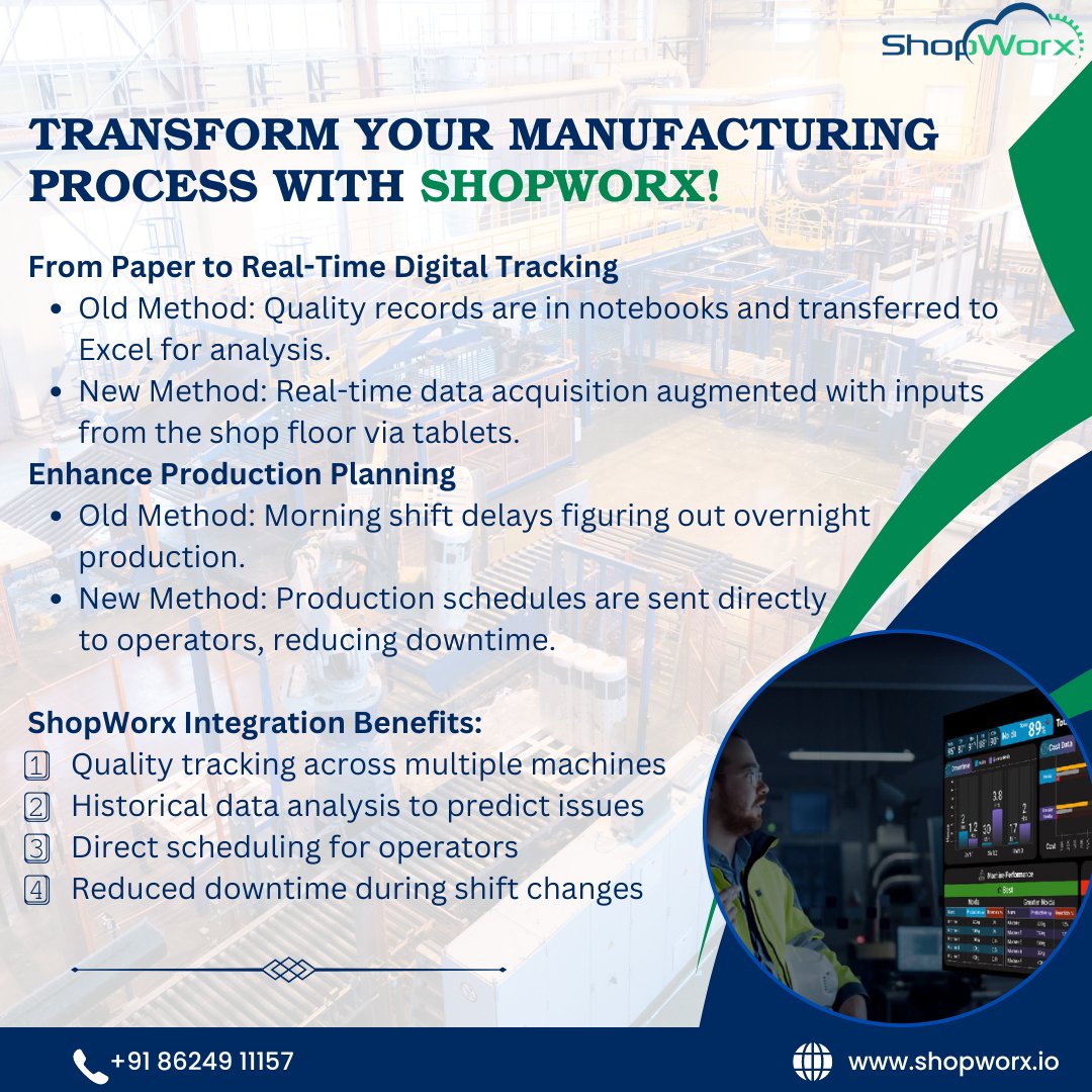ShopWorx (@shopworx) on Twitter photo Transform Your Manufacturing Process with ShopWorx!
Upgrade to ShopWorx and streamline your operations today!
Call or WhatsApp: +91 8624911157
Email: info@entrib.com
#Manufacturing #ShopWorx #ProductionOptimization #QualityControl #Efficiency Transform Your Manufacturing Process with ShopWorx!
Upgrade to ShopWorx and streamline your operations today!
Call or WhatsApp: +91 8624911157
Email: info@entrib.com
#Manufacturing #ShopWorx #ProductionOptimization #QualityControl #Efficiency