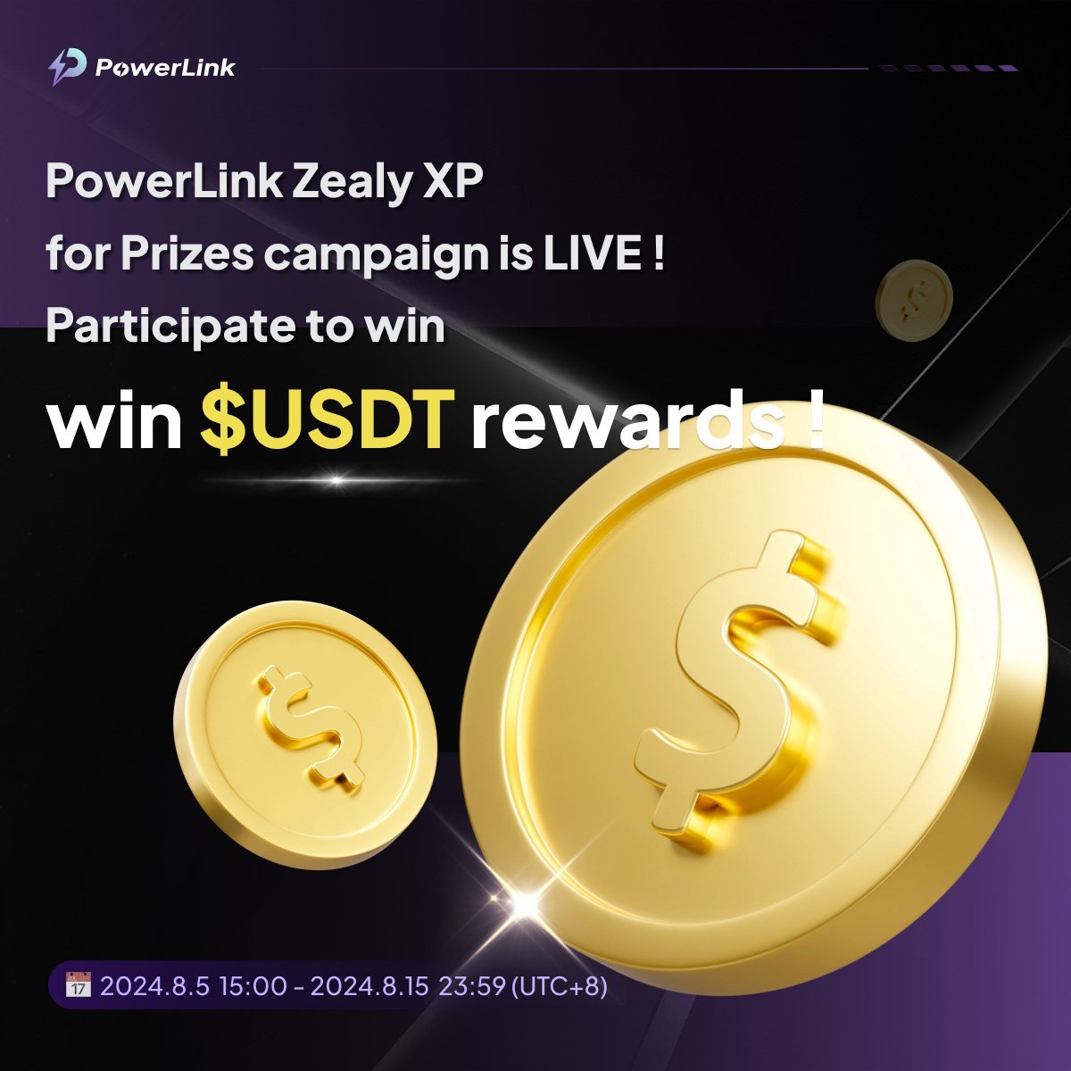 zealy.io/cw/powerlink/q…
🔥PowerLink Zealy XP Prizes Frenzy is NOW ON! 

Join the thrill and stand a chance to win incredible $USDT rewards! Get ready to unleash your potential and grab those coveted prizes!
#PowerLink #DePIN #ZealyCampaign