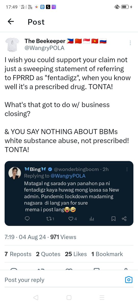 @WangryPOLA tigas ng mukha mong makasabing Tonta feeling social? scammer gago wag ako pekeng pader ha kilala kita.