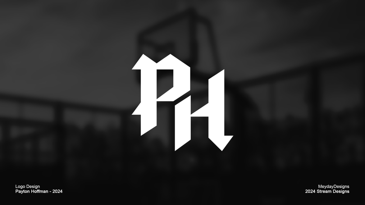 MeydayDesigns's tweet photo. Client: @paytonhoff10 

Payton is a basketball player headed to play at the college level and wanted a logo to represent his brand. 

The goal was to build something that he can use during basketball, and something that stood for his name. This came out perfect! ✅🏀

#gfx #logo https://t.co/zvmccz2Dj9