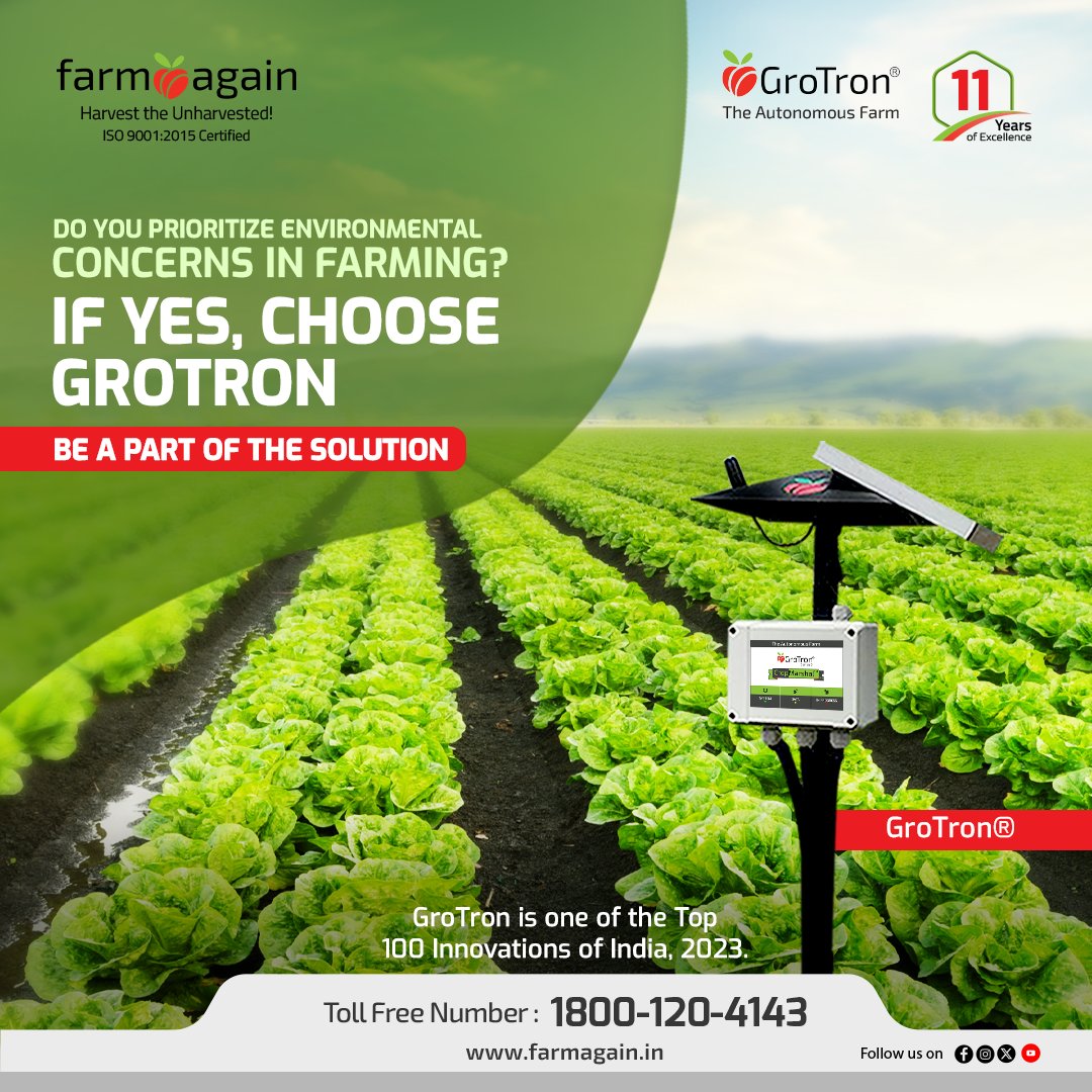 #GroTron irrigation systems uses innovative technology to minimize water waste. Grow healthy crops and protect our precious resources for generations to come.

farmagain.in

#Agriculture #Smartagriculture #Agricultureandfarming #Automatedfarming #GroTronTech #Farmagain