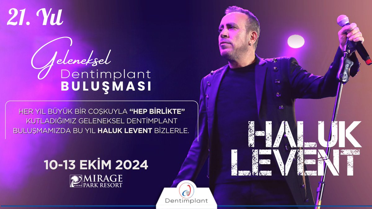 dentimplanttr's tweet photo. Her yıl büyük bir coşkuyla "Hep Birlikte" kutladığımız geleneksel Dentimplant buluşmamızda bu yıl @haluklevent bizlerle!

#dentcon #dentconimplant
#dentalimplant #dentalimplants #madeinturkey #turkishimplants #qualityimplants #oneplatform https://t.co/iY8tLxQi9G