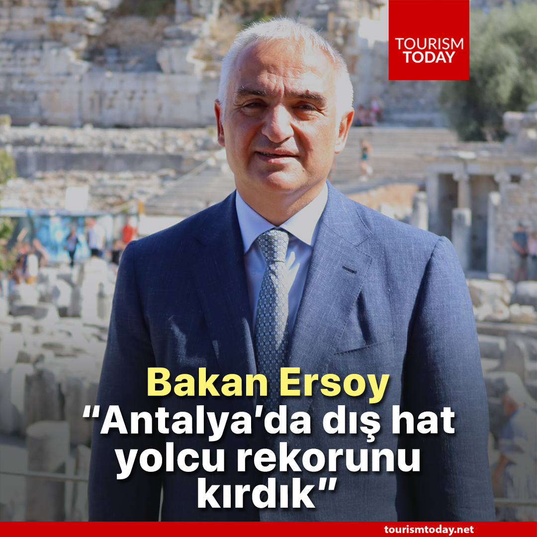 tourismtodaytr's tweet image. tourismtoday.net/kategoriler/de… Kültür ve Turizm Bakanı Mehmet Nuri Ersoy, Antalya Havalimanı’nda 3 Ağustos günü tüm zamanların dış hat yolcu rekorunun kırıldığını duyurdu.