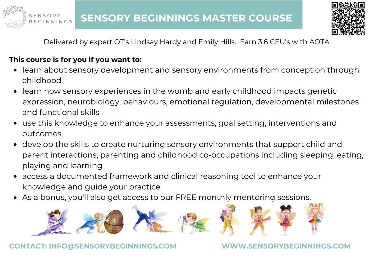 🌟 Become More Sensory Informed 

📚 Self-Directed Online Course: Learn at your own pace, anytime, anywhere.
🏫 Face-to-Face Courses:
Dublin: 30th Sept - 2nd Oct 2024
Boston: 16th - 18th Oct 2024
Edinburgh: 20th - 22nd Nov 2024
London: 12th - 14th May 2025