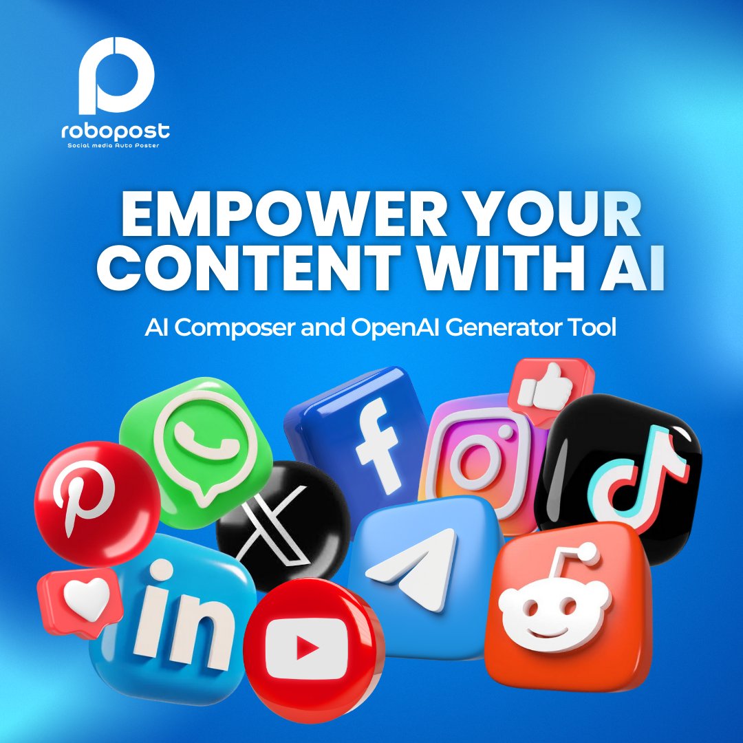 robopostnet's tweet image. 🚀 Robopost is here to transform your social media strategy!  Powered by our advanced Composer and ChatGPT integration, create engaging content and manage your social media like never before. 💬🤖

#Robopost #SocialMediaManagement #AutoPoster  #AIIntegration #ChatGPT #Composer