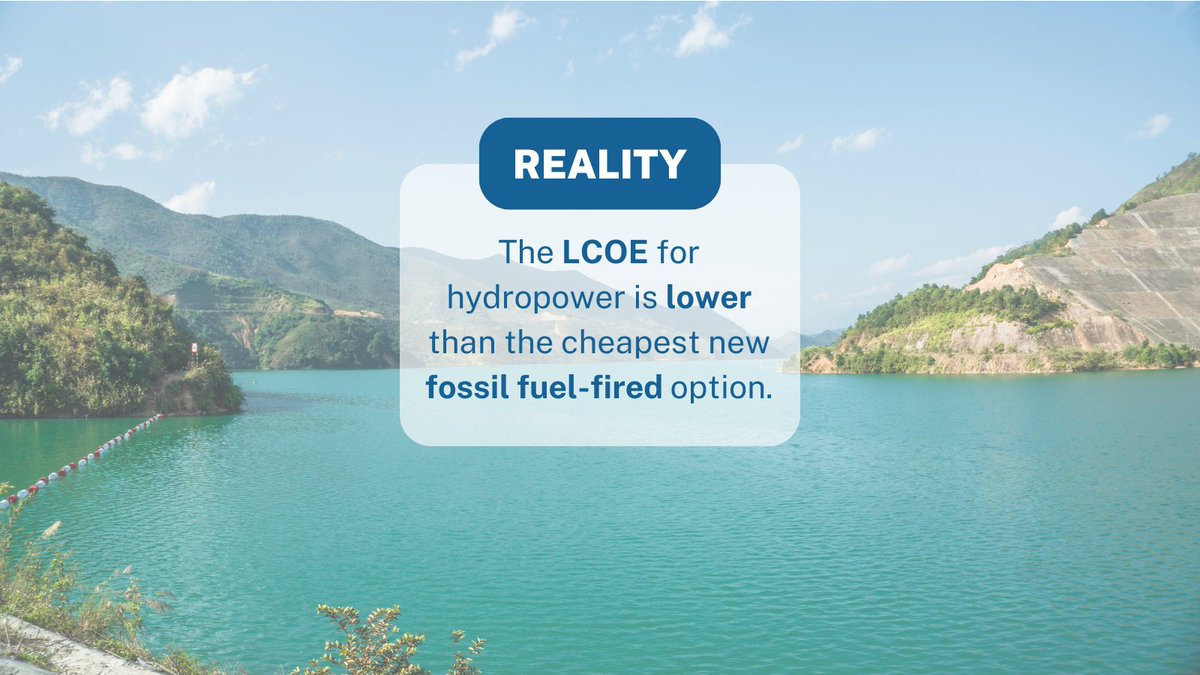 euhydropower's tweet photo. Hydropower is, over its full life cycle, the second cheapest form of #renewable energy! 🌍💧 

#IHA #cleannergy #ETIPHYDROPOWER #Hydropower #RenewableEnergy #SustainableFuture #GreenEnergy https://t.co/VSuBEboTLE
