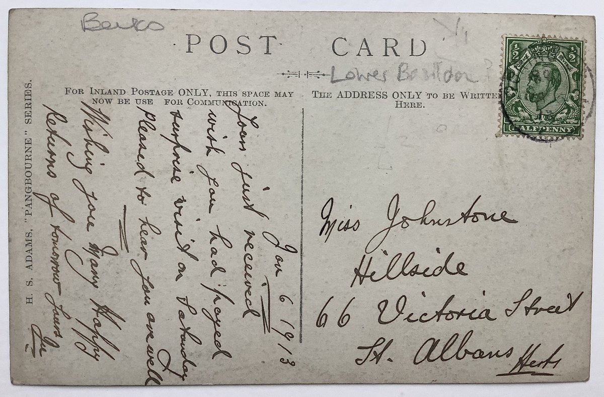 PaulSuttonKing's tweet image. Mystery #postcard Monday takes us to #Berkshire A Goring postmark and a #Pangbourne publisher. Someone has scribbled Lower Basildon in pencil. Plenty of redevelopment in this wealthy location. Why this obscure view of a private house? Does it have another significance?
