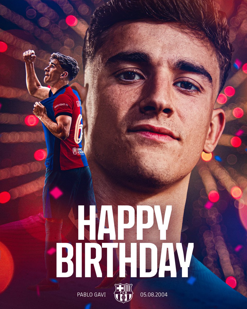 FCBarcelona's tweet image. Happy birthday, Gavi! 🎂🎁