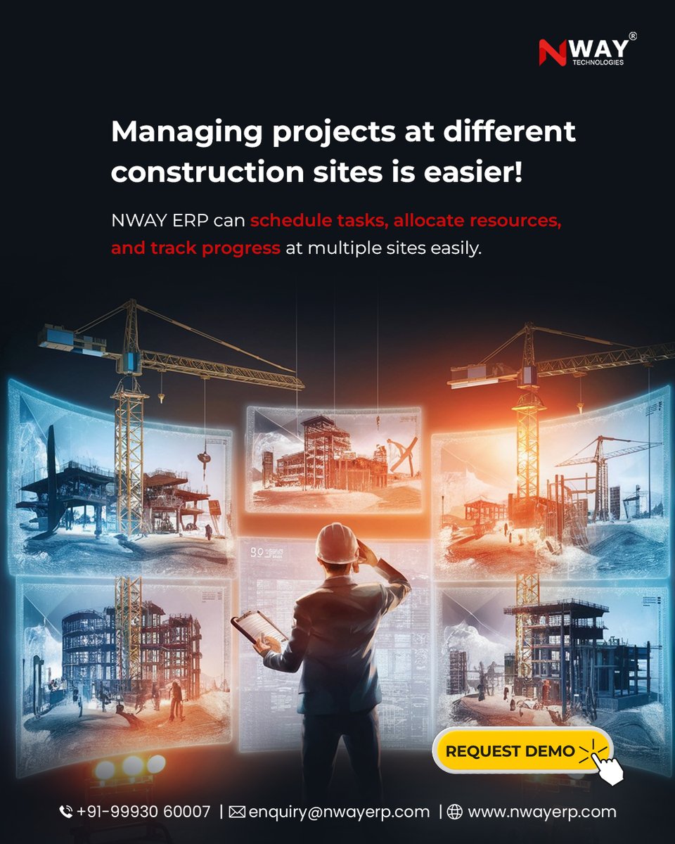 Nway_Tech's tweet image. 𝗡𝗪𝗔𝗬 𝗘𝗥𝗣 𝗦𝗢𝗙𝗧𝗪𝗔𝗥𝗘
NWAY ERP can provide you with a seamless process to manage your projects at any site or location.
.
.
.
#ConstructionManagement #ProjectScheduling #ResourceAllocation #ProgressTracking