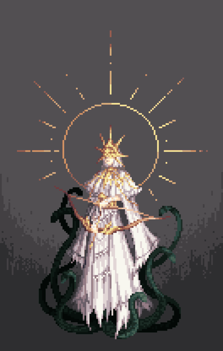 Dark Sun Gwyndolin🐍

#DarkSouls
#pixelart 
#ドット絵