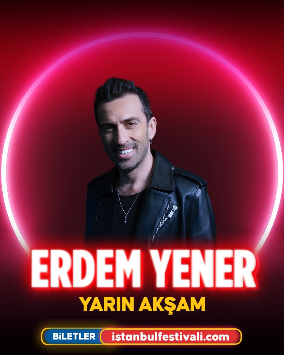 istfestivali's tweet photo. Erdem Yener ile müziğin ritmini hissetmek için yarın İstanbul Festivali’ne bekliyoruz! 🎸🤩

🎫 Biletler; https://t.co/bV9E6Wq2t7 ✌ 
🗓 6 Ağustos 
📍 Festival Park Yenikapı

#İstanbulFestivali #Festival #İstanbul #Konser #Eğlence #Lezzet #Espor #Basketbol #ErdemYener https://t.co/W6znq9AFvH