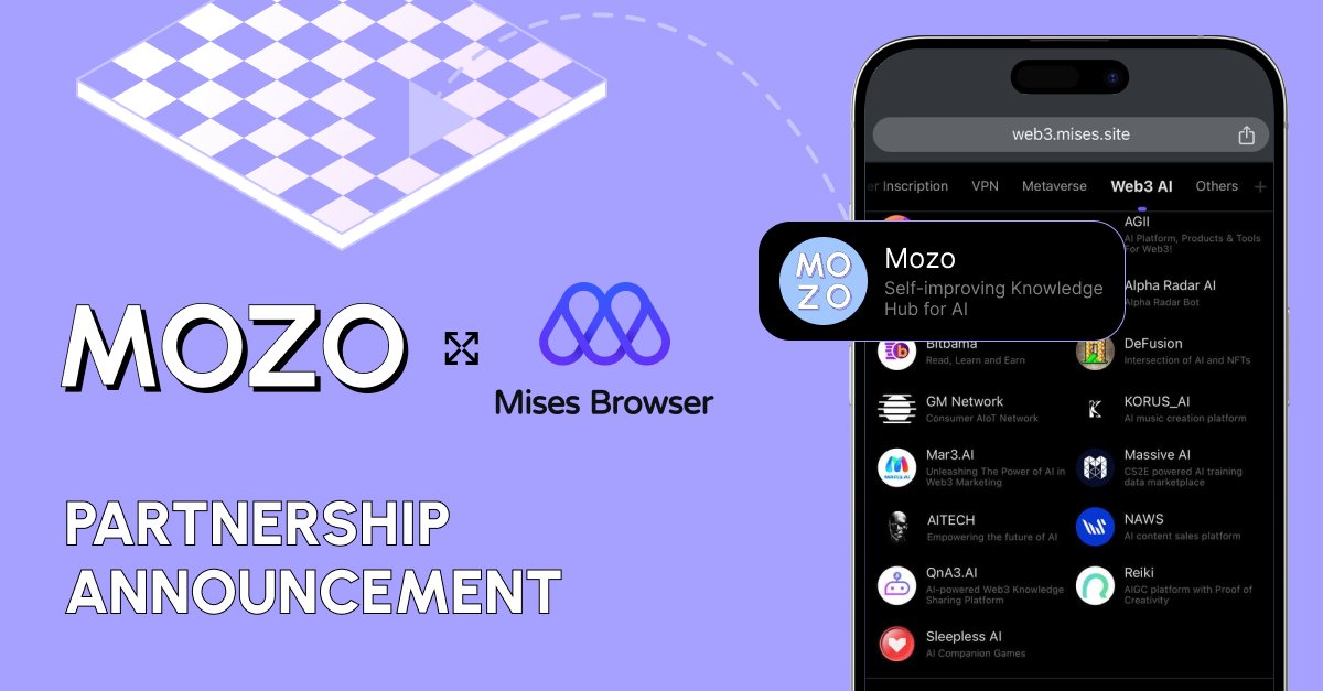 blockchain_sam_'s tweet photo. #MozoAI announces an exciting collaboration with #MisesBrowser and #CocoPark! 💥

Access #MozoAI seamlessly on #MisesBrowser and dive into #CocoPark's vibrant ecosystem for a chance to earn $COPA tokens through thrilling quests.

Keep tapping! #MozoAI will be massive! 📈🚀 https://t.co/ythmiKaJWU