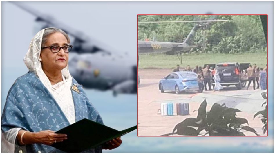 Udayindiaonline's tweet photo. Bangladesh PM Hasina lands at Hindon Air Base in a C-130 transport aircraft. It was monitored by IAF & security agencies from its entry into Indian airspace: Sources #SheikhHasina #Bangladesh #BangladeshBleeding #BangladeshUnderAttack #roits #Violence #Bangladesh @UpadhyaySatvik https://t.co/kvNGQkUyF2