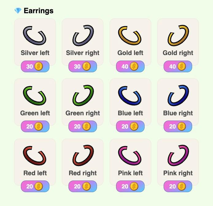 ✨👂Introducing earrings for your Tonagotchi! 👂✨

Get ready to style up your pet! Sparkling earrings are now available to accessorize your Tonagotchi🙌

Jump into the "Accessories" tab and choose your earrings color! Add a touch of glamour and watch them shine! 💎

Don't forget