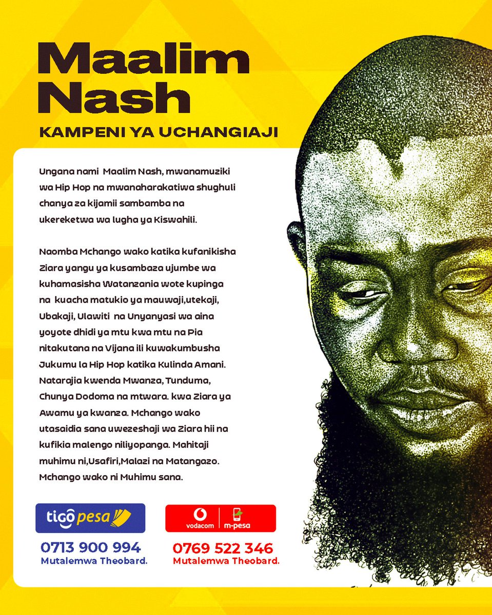 Nashemcee's tweet image. Nawashukuru tumefanikisha Ziara ya Mwanza,sasa nawaomba sana michango iendelee kwa nguvu tuna safari ya, Chunya,Mtwara,Tunduma na Dodoma.
Safari zote zinahitaji nguvu yetu ya pamoja ili kufanikisha maandalizi yote.

🙏🏿