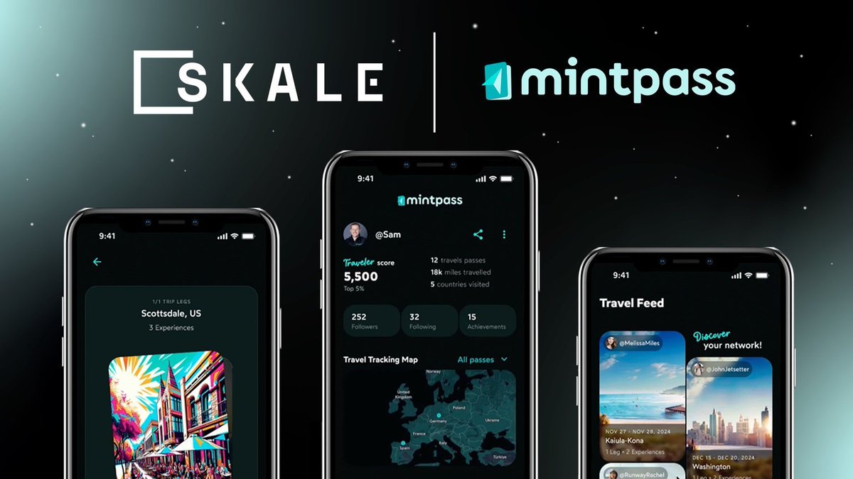SmartCryptoNew1's tweet photo. ✨ @SkaleNetwork, the Gas-Free Invisible Blockchain network, is thrilled to announce its partnership with @MintPassTravel, aiming to elevate travel experiences to new heights

✨#MintPass is a platform designed to help travelers efficiently document their journeys in real-time through gamified collectorship

🔽 VISIT
https://t.co/5FJJHZUFY6
#SCN1