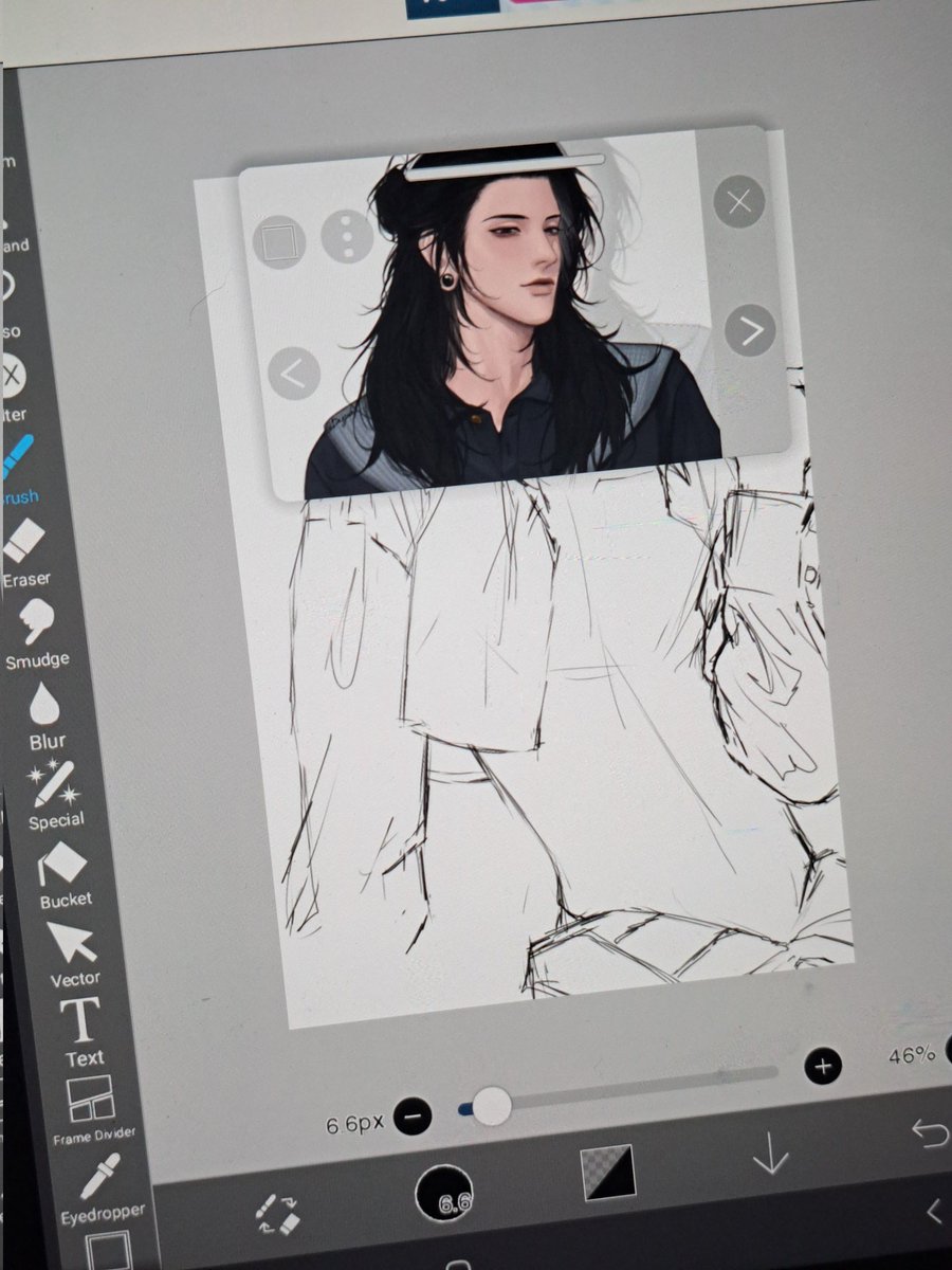 Peek-a-boo~ another #WIP yall, and its another #GetoSuguru 😘 this is for reachin a hundred peeps here🤧

 after finishin this #sketch i'll have to make another sketch for my art collab😭😭 

#digitalart #art