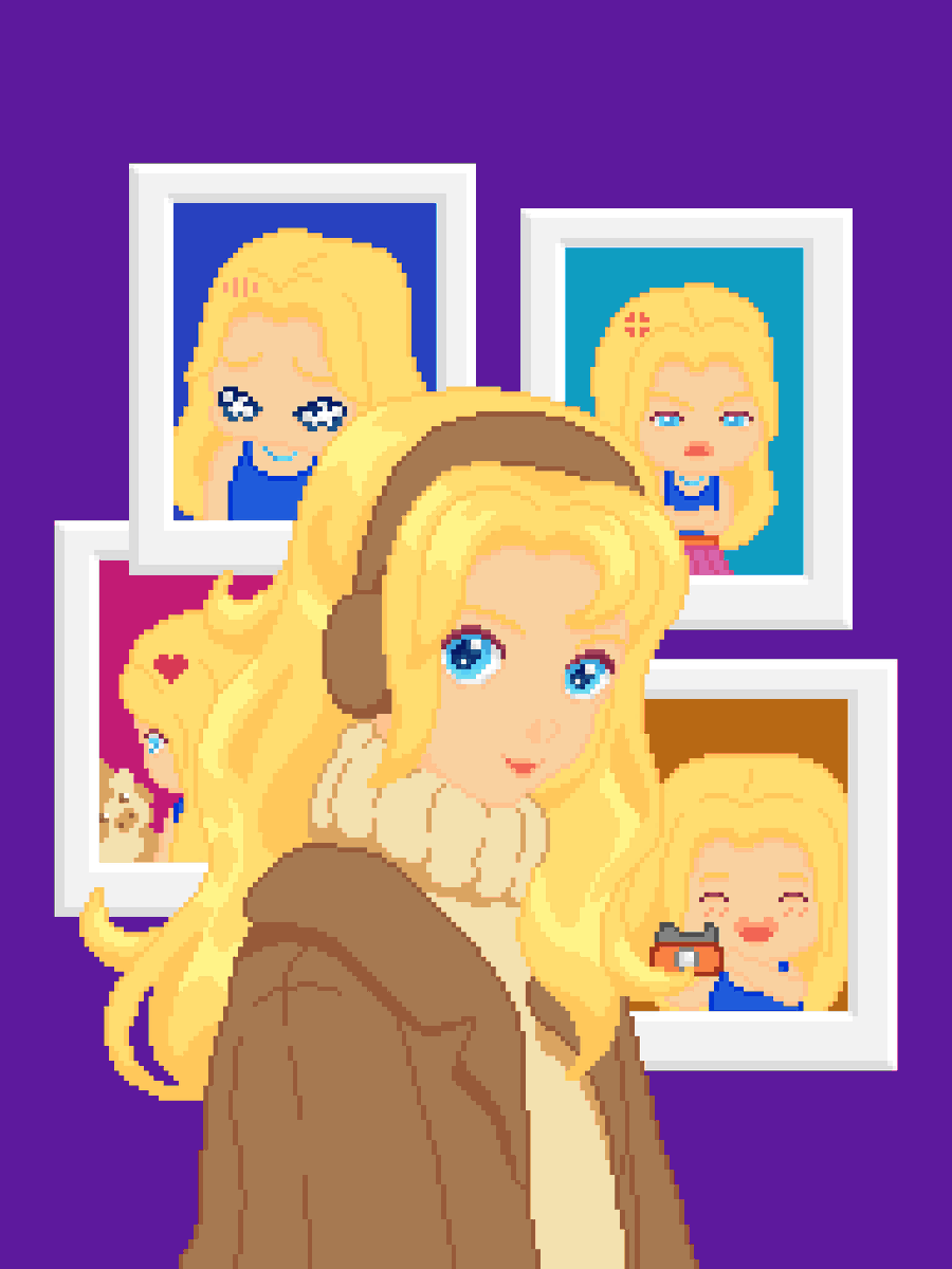 whimseypixels's tweet photo. Portraits of Haley from Stardew Valley #StardewValley https://t.co/nXlVxyaCuO