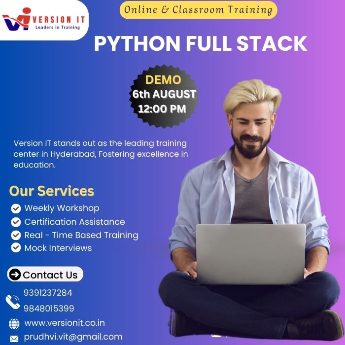 VersionitCloud's tweet image. Python Full Stack Training with Placement Assistants
📷New Batch Online & Offline Demo
📷Date: 6th AUGUST 2024
📷Timing: 12:00 PM
📷Duration: 5 MONTHS
Visit Our Website: versionit.co.in/python-full-st…
#pythonfullstacktraininginhyderabad
#pythonfullstackcourse
@9391237284/9848015399