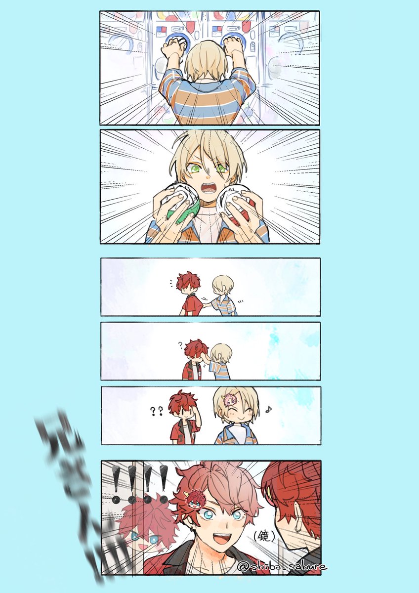 shiba_sabure's tweet photo. 前髪クリップガチャを回す藍良くん(と一彩くん) https://t.co/WKlZOo0G4o