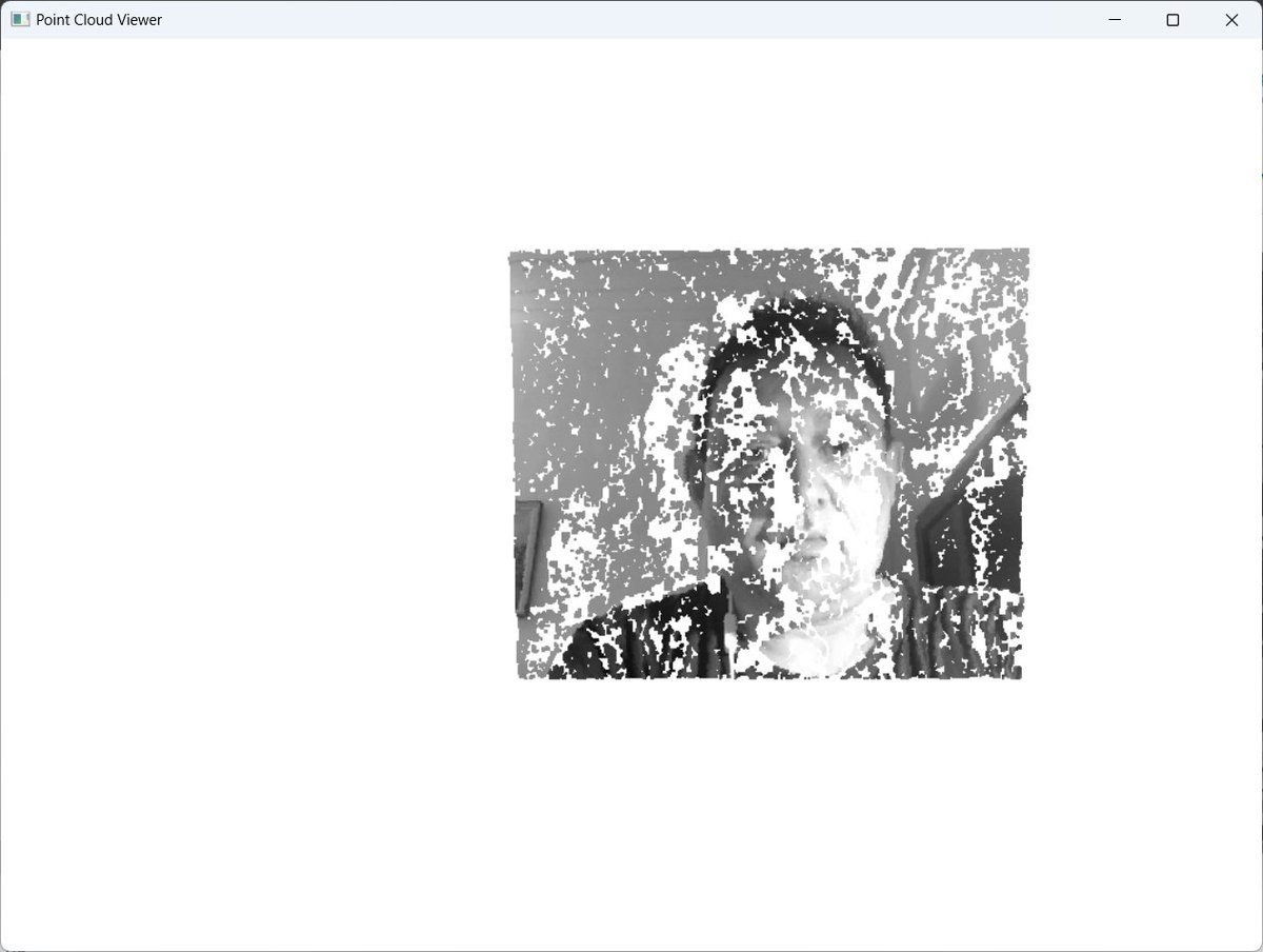 agath_alex's tweet photo. Right point cloud from disparity map from a left and right image. Pangolin working brilliantly. This is just an out of the box #StereoSGBM from OpenCV. Anyway just to show that you do not need #Linux anymore in order to follow the #SLAM book, #Windows can be used also. :-) https://t.co/yMxx8TqKyY