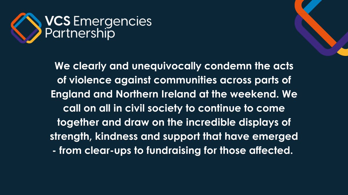 We clearly and unequivocally condemn the acts of violence against communities at the weekend. 

We call on all in civil society to continue to come together and draw on the incredible displays of strength, kindness and support that have emerged.