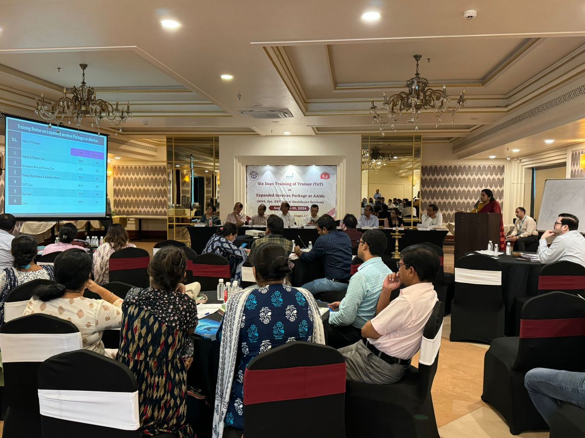 Ayushman Arogya Mandir_Uttar Pradesh (@hwc_up) on Twitter photo Dr. Usha Gangwar, General Manager, <a href="/nhm_up/">NHM UP</a>, presented the training status of EPS in UP & outlined the roles & responsibilities of trainers for the Expanded Package of Services at AAMs.
<a href="/MoHFW_INDIA/">Ministry of Health</a> <a href="/Sen2Partha/">partha_sen2</a> <a href="/DevenKhandait/">Devendra Khandait</a> <a href="/Sat_21298/">Sanjay Tripathi</a> <a href="/ataur_rab/">Ataur Rab</a> <a href="/UshaGangwa74387/">Usha Gangwar</a> <a href="/JhpiegoIndia/">JhpiegoIndia</a> Dr. Usha Gangwar, General Manager, <a href="/nhm_up/">NHM UP</a>, presented the training status of EPS in UP & outlined the roles & responsibilities of trainers for the Expanded Package of Services at AAMs.
<a href="/MoHFW_INDIA/">Ministry of Health</a> <a href="/Sen2Partha/">partha_sen2</a> <a href="/DevenKhandait/">Devendra Khandait</a> <a href="/Sat_21298/">Sanjay Tripathi</a> <a href="/ataur_rab/">Ataur Rab</a> <a href="/UshaGangwa74387/">Usha Gangwar</a> <a href="/JhpiegoIndia/">JhpiegoIndia</a>