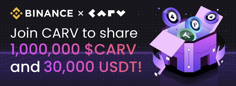 Get ready for the Binance Web3 Wallet x CARV Airdrop Campaign 🎁

A total of 1,000,000 $CARV and 30,000 USDC is to be won!

Date: August 5th to August 26th

EVERYTHING you need to know has been detailed down in this article: medium.com/carv-official/…
