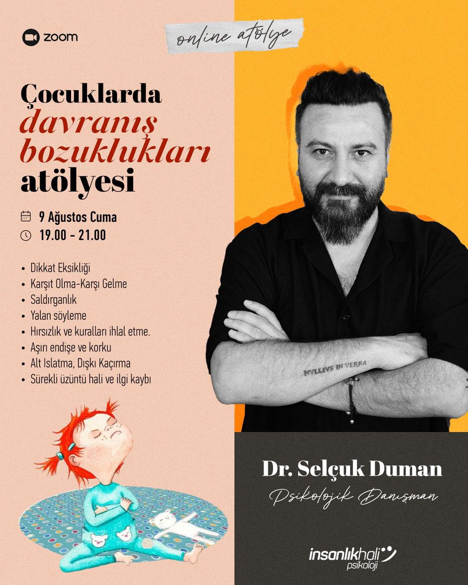 9 Ağustos Cuma akşamı ONLİNE olacak atölyeye herkesi bekliyorum. 
Kayıt için: 0552 561 8706