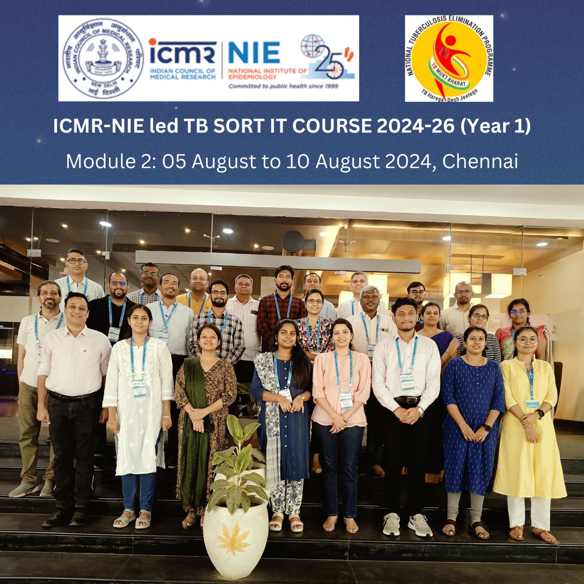 Hemant Deepak (@hshewade) on Twitter photo Today, we begin module 2 (data entry and analysis) of <a href="/icmr_nie/">ICMR - National Institute of Epidemiology</a> led TB SORT IT project 2024-26 (year 1)
<a href="/Mrinalini_Das/">Dr Mrinalini Das (Mili)</a> <a href="/pmanickam/">P. Manickam||பொ. மாணிக்கம்</a>
<a href="/tarunb20/">Tarun Bhatnagar (he/him/his)</a> <a href="/drmadhurverma/">Madhur Verma</a>
<a href="/selvkathir/">kathirvel soundappan</a> <a href="/akashranjan02/">Akash Ranjan Singh</a> <a href="/TBMuktHaryana/">TB Mukt Bharat- Haryana</a>
#SORTIT #MPHISOR #CapacityBuilding #TB #ImplementationResearch
#25YearsofICMRNIE Today, we begin module 2 (data entry and analysis) of <a href="/icmr_nie/">ICMR - National Institute of Epidemiology</a> led TB SORT IT project 2024-26 (year 1)
<a href="/Mrinalini_Das/">Dr Mrinalini Das (Mili)</a> <a href="/pmanickam/">P. Manickam||பொ. மாணிக்கம்</a>
<a href="/tarunb20/">Tarun Bhatnagar (he/him/his)</a> <a href="/drmadhurverma/">Madhur Verma</a>
<a href="/selvkathir/">kathirvel soundappan</a> <a href="/akashranjan02/">Akash Ranjan Singh</a> <a href="/TBMuktHaryana/">TB Mukt Bharat- Haryana</a>
#SORTIT #MPHISOR #CapacityBuilding #TB #ImplementationResearch
#25YearsofICMRNIE