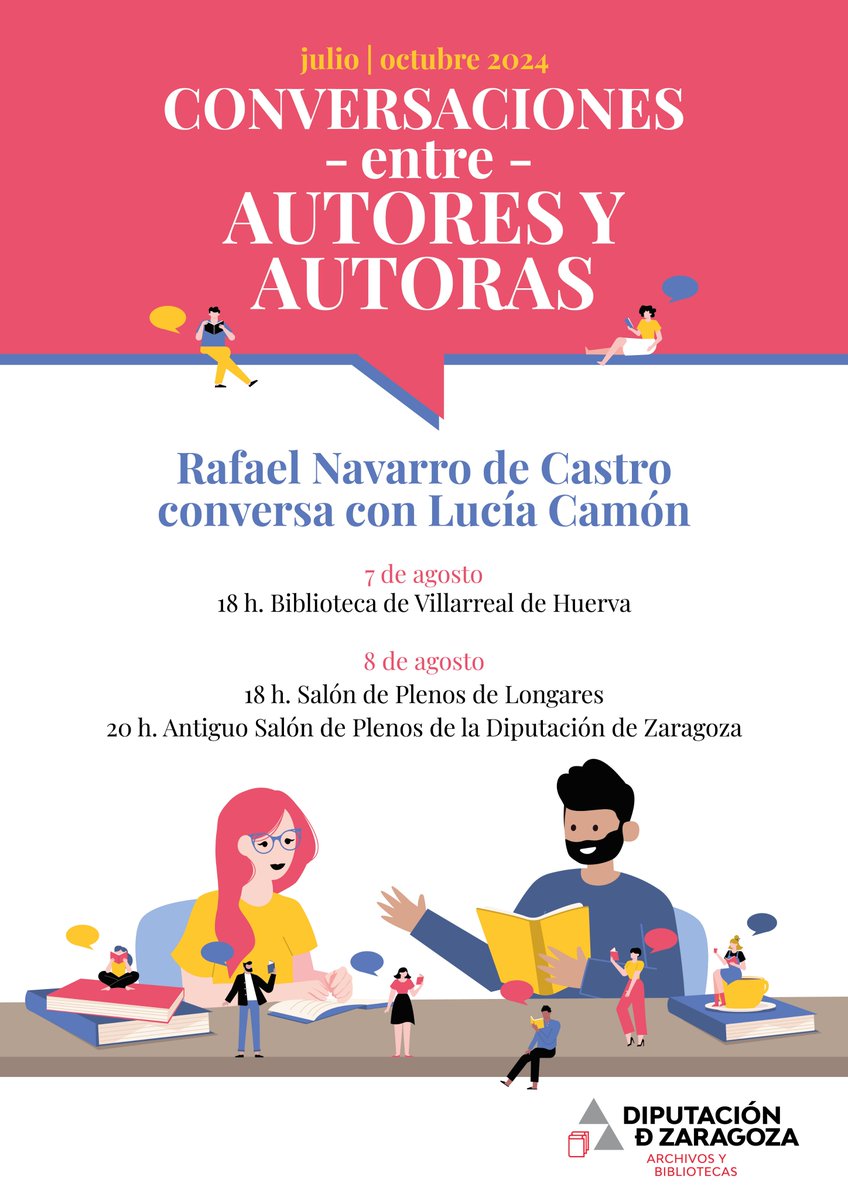 DPZaragoza's tweet photo. 🔺📖Rafael Navarro de Castro estará este miércoles y jueves en #VillarrealdeHuerva, #Longares y #Zaragoza dentro del ciclo de “Conversaciones entre autores y autoras” de la @DPZaragoza
ℹ️ https://t.co/9lndQ5KuYa
⬇️⬇️ https://t.co/yhlP737OXa