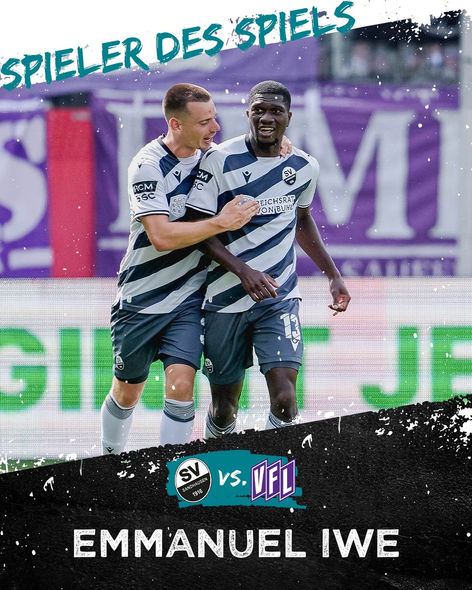 SV_Sandhausen's tweet photo. Congratulations, Emmanuel! 🥇
Nach Einwechslung den entscheidenden Treffer erzielt: Emmanuel #Iwe wurde von euch in der SVS-App zum Spieler des Spiels gewählt! 👏
#SVSOSN #SVS1916 #WirEchtAnders 📸 SVS/foto2press https://t.co/ouFSB0bVzz