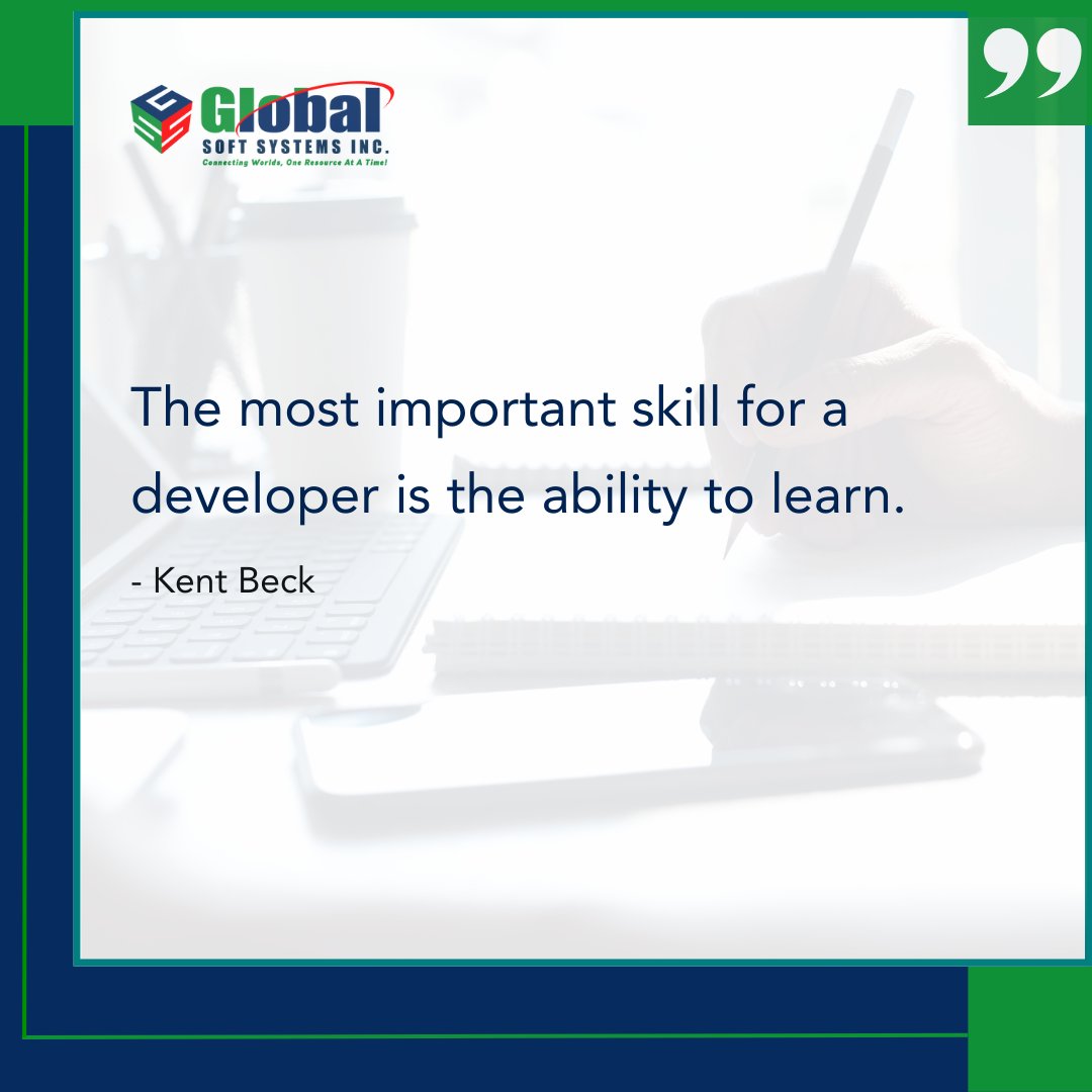 gssglobalsoft's tweet image. At Global Soft Systems, we believe in constant learning and adapting to innovative technology solutions. Dive into a world where growth and education never stop! 📚💡   #GrowWithGSS #DeveloperMindset #ContinuousLearning #TechInnovation #GlobalSoftSystems #TechSolutions