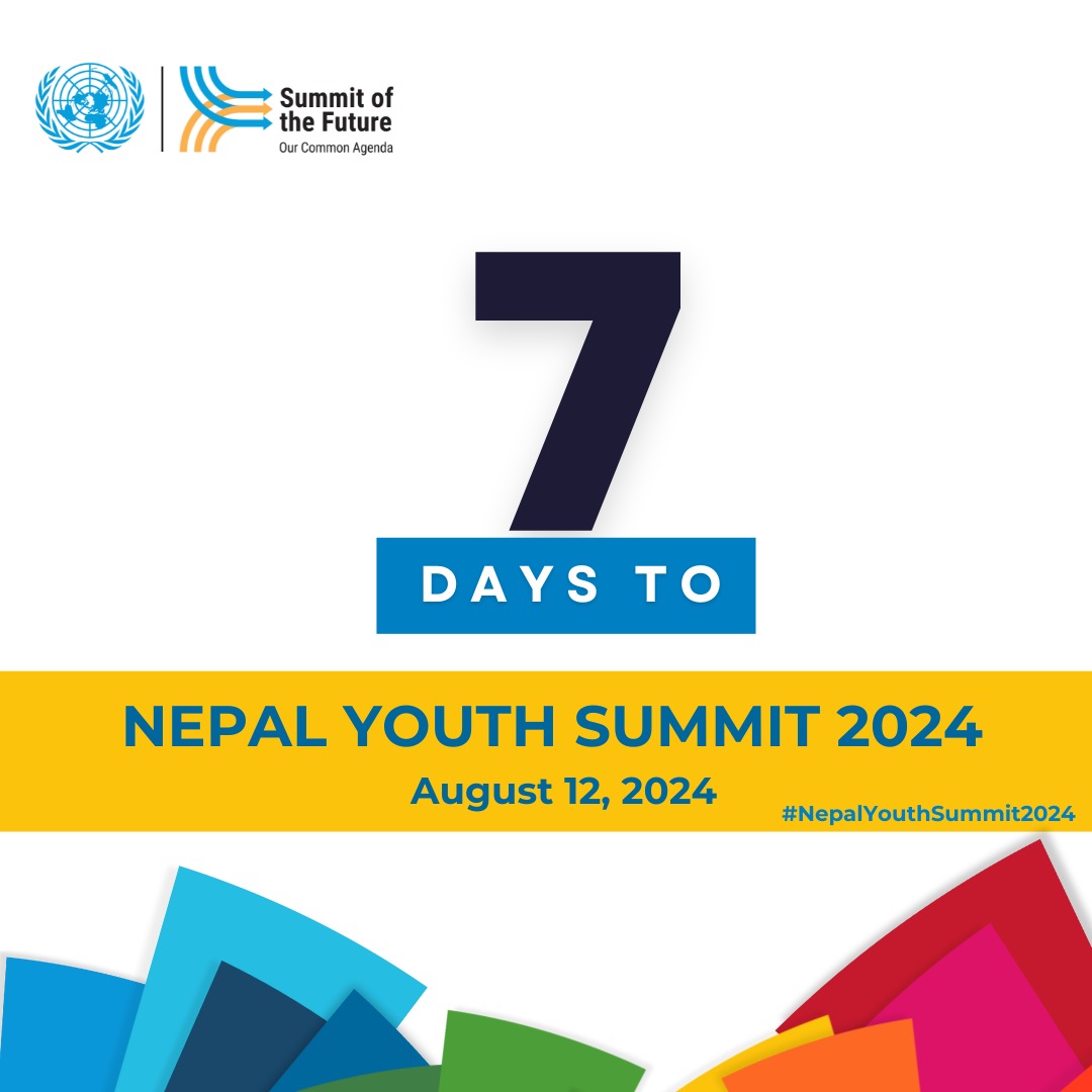 UN_Nepal's tweet photo. Countdown to #NepalYouthSummit begins today! 

In7⃣days, #Nepal’s youth will take centerstage to make their voices heard &amp; shape their future.

You can do too. Sign the petition  https://t.co/i0nen7V7P5 &amp; let the🌏leaders know you are watching them. 

@SingerHanaa @YoungWHong https://t.co/Eygnp40wWi
