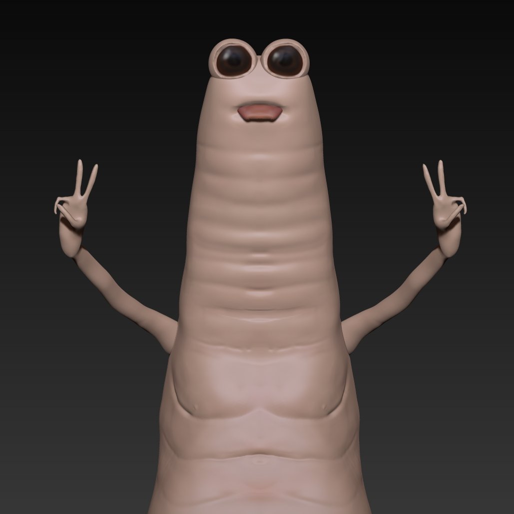 inonoti's tweet photo. 久しぶりのツイッターです。
３Dでトコロバさん再現しました。
＃トコロバ　#3DCG  #zbrush https://t.co/lI8WP6mLW9