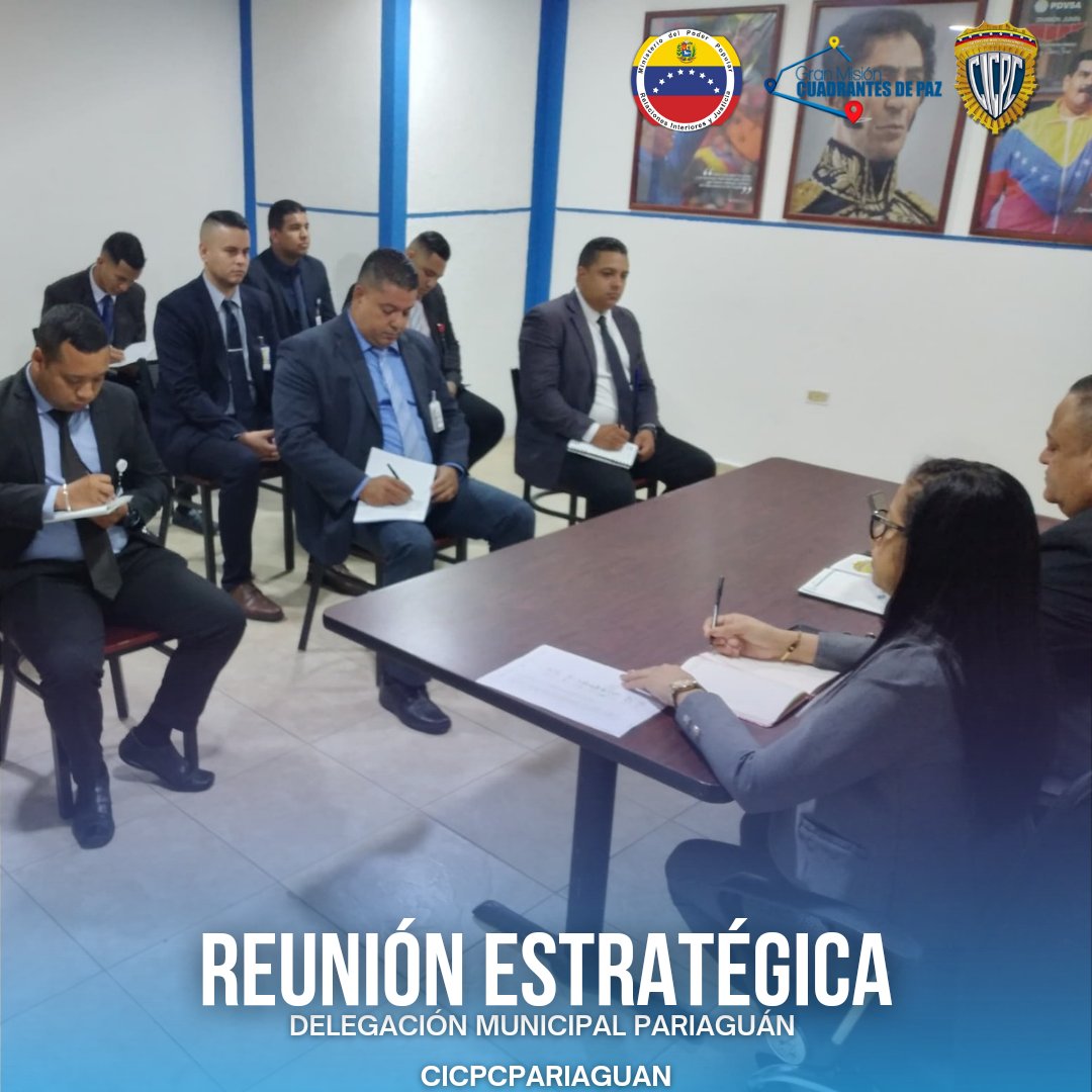 cicpc347's tweet photo. Este #5agosto El Comisario Jefe Jairo Rivero, Jefe de la Delegación Municipal Pariaguán, realizó reunión con todo el talento humano que hace vida en esta oficina, donde fueron impartidos lineamientos de trabajo https://t.co/WuXD3rc60h