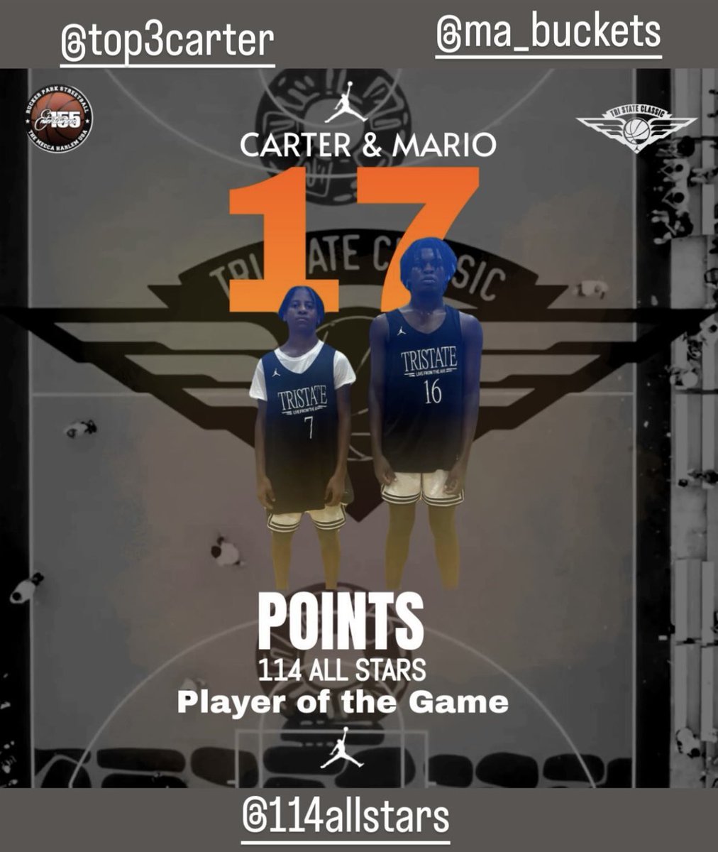 27’ Carter Davie
26’ Mario Rose 

Both came up big in a battle with 17 points each for🥇1st place in the <a href="/TSClassicNYC/">Tri-State Classic</a> 16u league