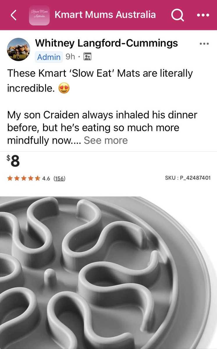 One of the unsung joys of my life is my membership of Kmart mums Australia featuring troll founder Whitney double barrel whatsit who puts up piss take posts. New members ask for admin except …Whitney IS admin. We are so close to 100,000 members I’m excited !