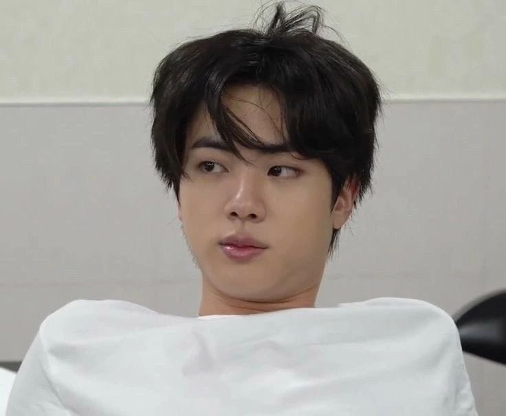 jinslookbook's tweet photo. seokjin in a basic white tee always gets me https://t.co/debyOafW6f