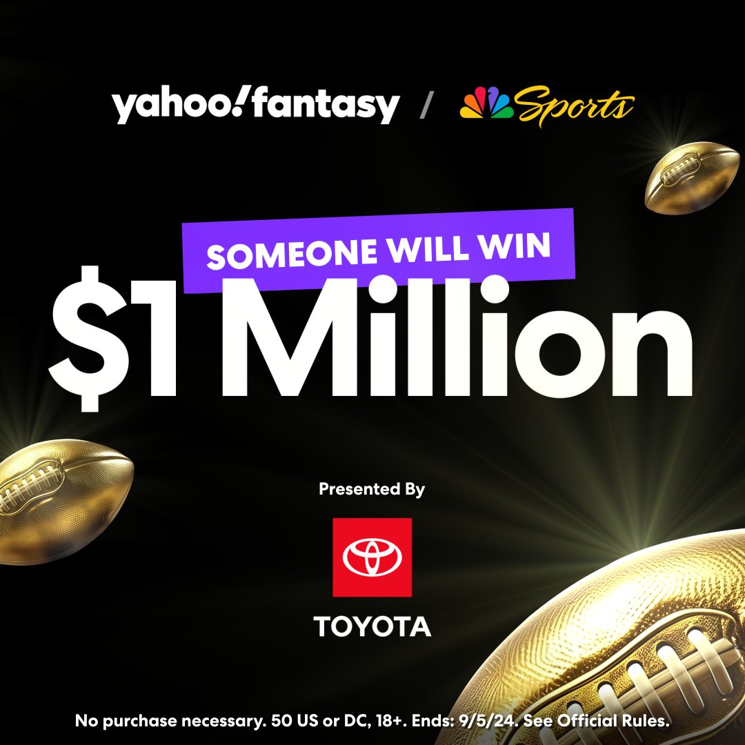Want to win $1 million playing fantasy football?

You'll get the chance if you play in a private Yahoo Fantasy league and enter the $1 million NBC sweepstakes.

Sign up now: yahoo.com/fantasymillion