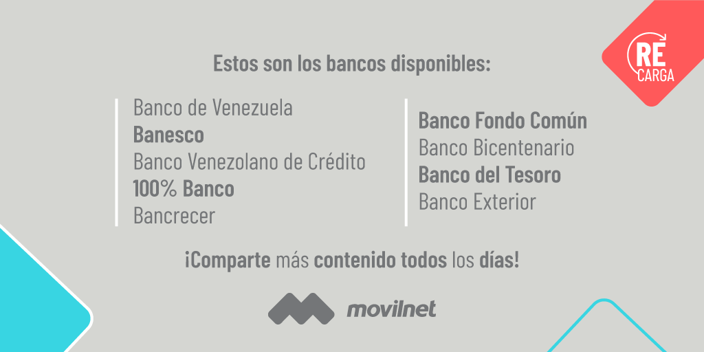 Desib75's tweet photo. #SabiasQue 

🔹Recargar saldo ahora es muy fácil.

🔹 Puedes hacerlo desde la plataforma de tu banco.

🔹¡Aprovecha esta comodidad desde tu hogar! 💰📲

#Movilnet
@SomosMovilnet_
#ConectadosConMovilnet https://t.co/kmwpbLufDT