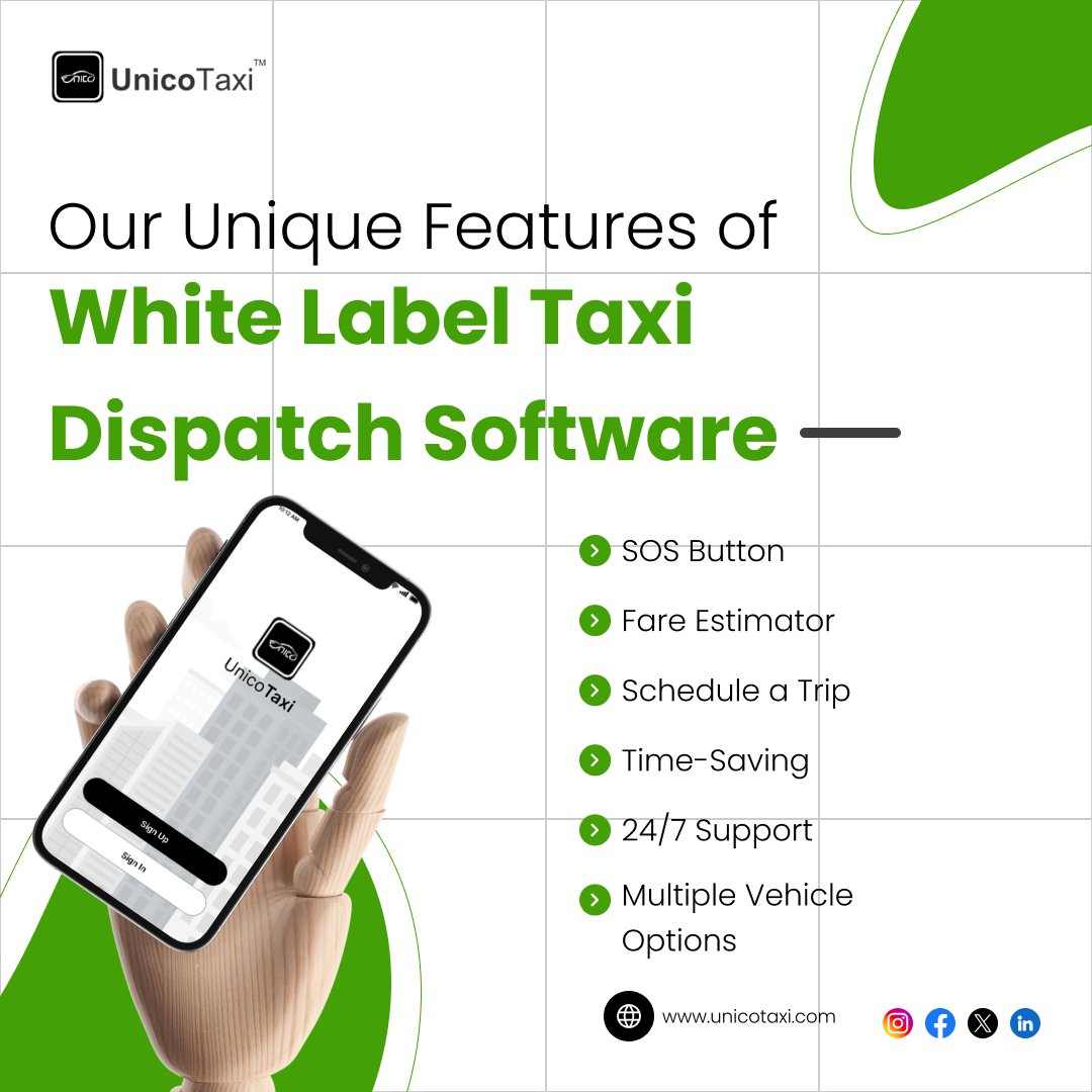 unico_taxi's tweet image. 🚖 Transform your taxi operations with #UnicoTaxi's White Label #TaxiDispatchSoftware

Enjoy real-time tracking, automated dispatching, driver management, and more. 🚀

Learn more: unicotaxi.com/features

#TaxiDispatch #dispatchSolutions #ubercloneapp #taxisoftware #taxiapp