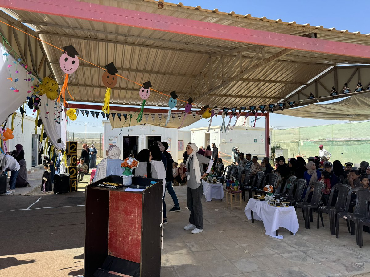 So glad I could join the graduation of the junior kindergarten group at Azraq camp north of Amman.  World Vision supports education, livelihood and other activities in the camp which hosts 40,000 people, many of them children