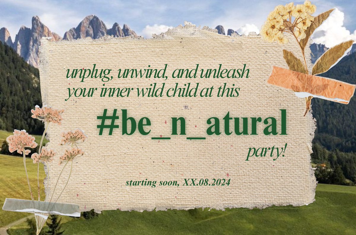 be_n_atural's tweet photo. ditch the phone, embrace the zone. let’s trade screen time for green time with the earth and the crew.

come chill with us and forget about your problems for a sec at this #be_n_atural party! 🍃 https://t.co/zcRLGsH2ZR