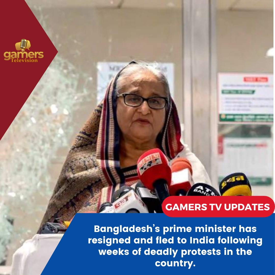 battle_got's tweet photo. Bangladesh’s prime minister has resigned and fled to India following weeks of deadly protests in the country.
Reports of Prime Minister Sheikh Hasina, 76, resigning were confirmed by the army, as well as Bangladesh High Commission Officials in Delhi.
#gamersupdates https://t.co/svaEENDIJZ