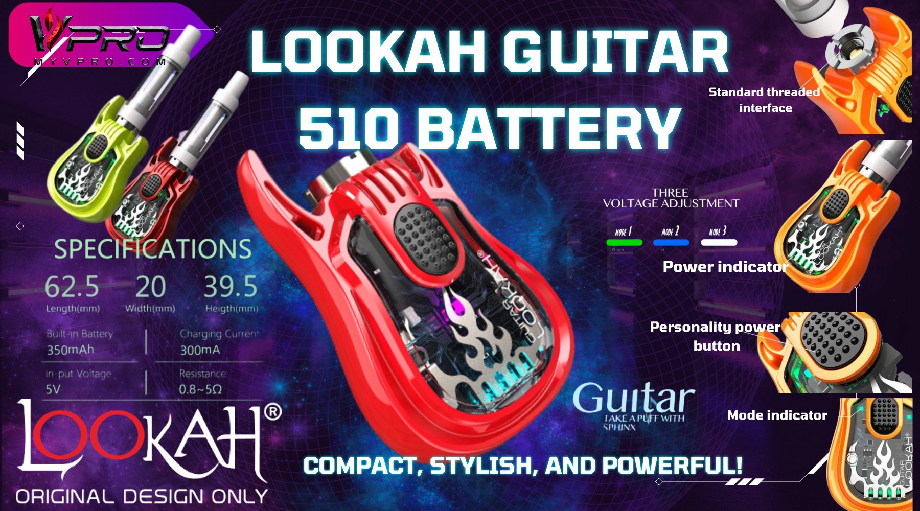 MyVpro on X: "🎸 Rock your vape sessions with the Lookah Guitar 510  Battery! Powerful, stylish, and perfect for music lovers. Get yours today  and vape in tune! #VapeAndRoll #MusicLovers https://t.co/JeM3w3istA  https://t.co/f9JE5Hzxsb" /