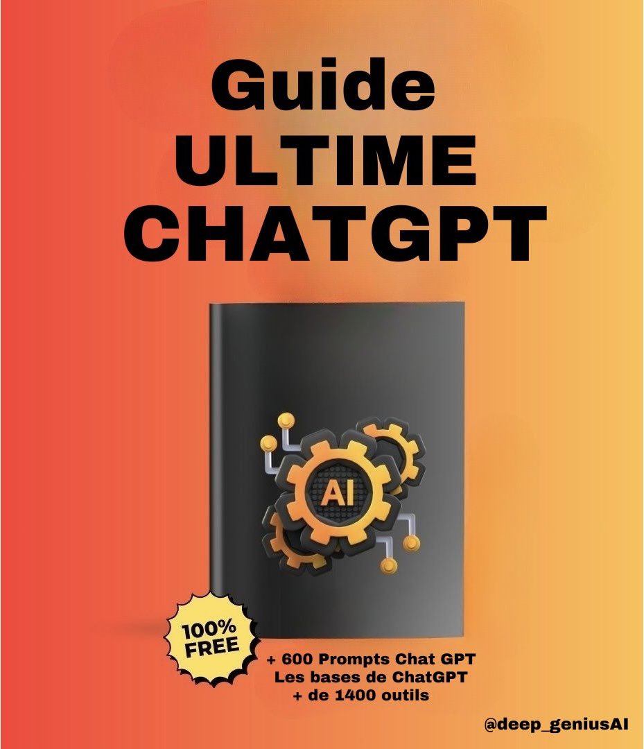 Aux US🇺🇸, les ingénieurs de Prompt gagnent entre 200 000 et 300 000 $ par an.

99 % des personnes ne savent toujours pas comment utiliser ChatGPT.

Pour vous aider à le maîtriser, j'ai donc préparé un "Guide Ultime ChatGPT".

Je le vends à 99 €, mais GRATUIT pendant 72 heures.